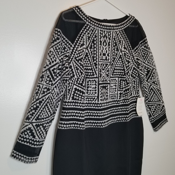 Tadashi Shoji Ada Embroidered Long Sleeve Dress - Picture 4 of 8